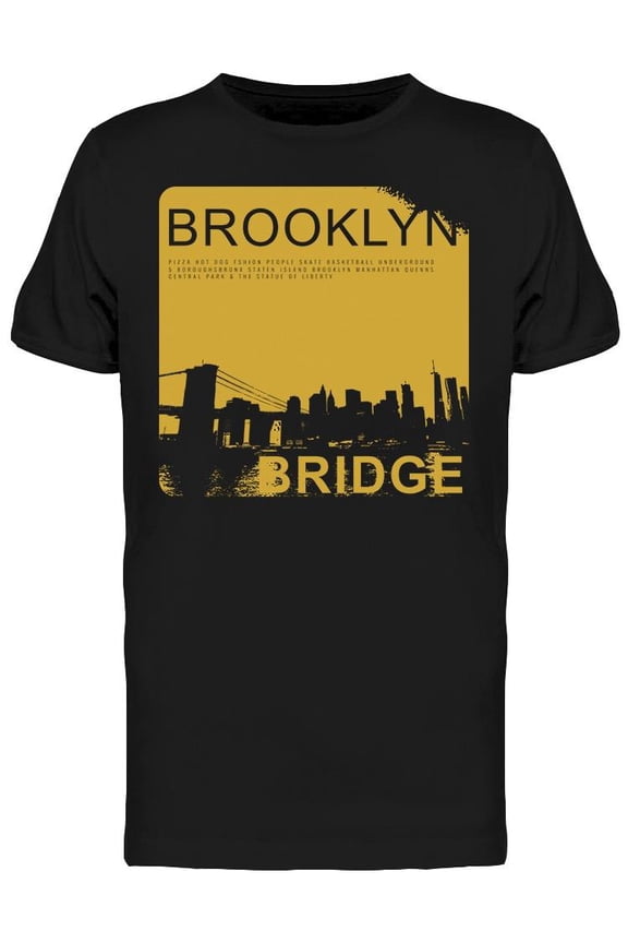 Brooklyn Bridge Photo Style T-Shirt Men -Image by Shutterstock, Male x-Large
