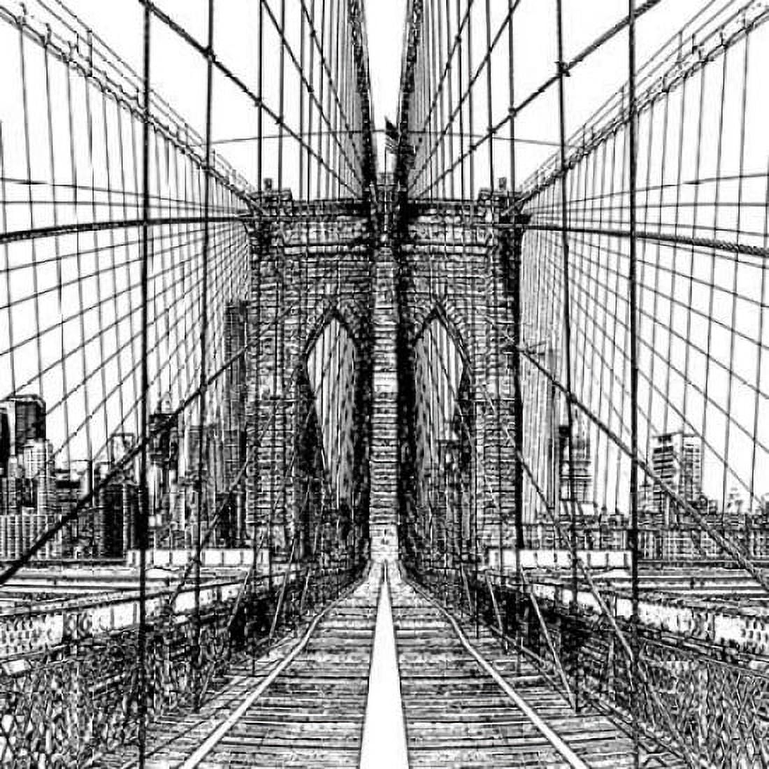 Brooklyn Bridge Sketch Canvas Art - Shelley Lake (24 x 24)