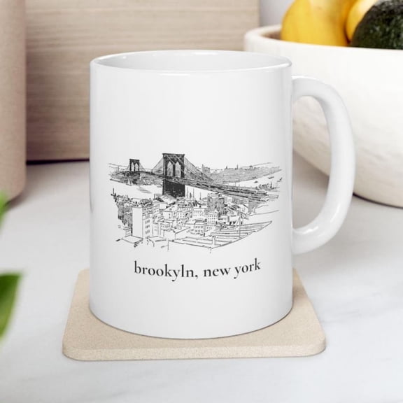 Brooklyn Bridge Tea Mug, Brooklyn Coffee Mug, New York Mug, Brooklyn New York Gift, NYC Coffee Mug, Brookyln NYC Mug, Brookyln Bridge Gift.