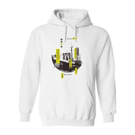 Brooklyn Bridge Urban Design Hoodie Men -Image by Shutterstock, Male XX-Large