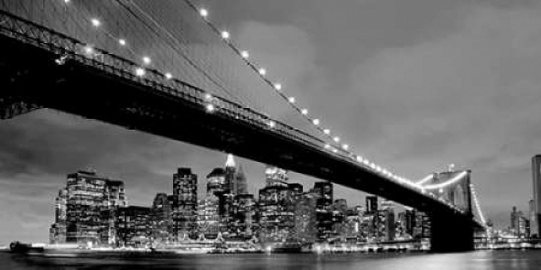 Brooklyn Bridge View Canvas Art - PhotoINC Studio (10 x 20)