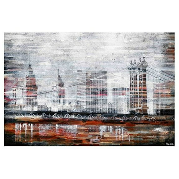Brooklyn Bridge View by Parvez Taj Painting Print on Wrapped Canvas