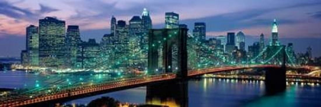 Brooklyn Bridge and Skyline Canvas Art - Richard Berenholtz (12 x 36)