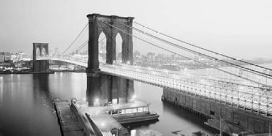 Brooklyn Bridge from Manhattan side NYC Canvas Art - Anonymous (10 x 20)