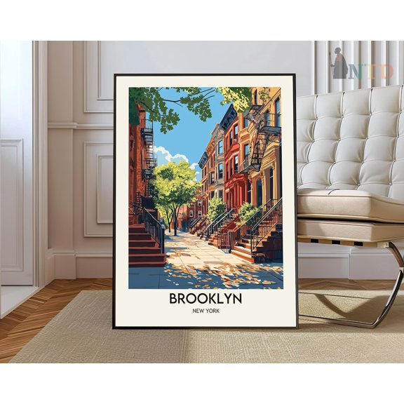 Brooklyn Brownstone New York Poster Unframed Paper Print