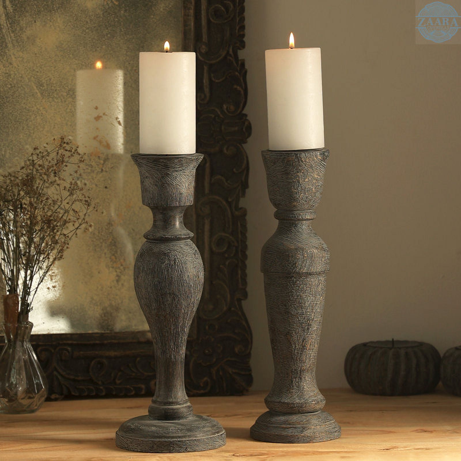Expobazaar Candle Holder | Decorative Wood Candle Stand | Home Decor ...