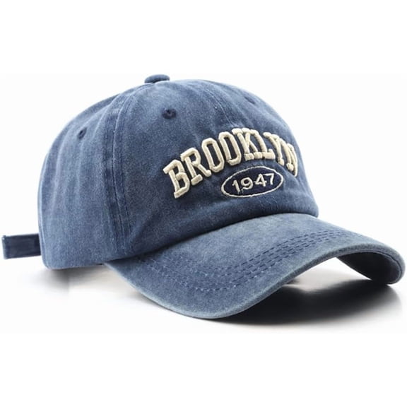Brooklyn Cap Washed Vintage Baseball Cap Sun Hat for Men and Women