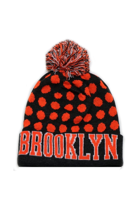 Brooklyn City Hunter USA Leopard Spots Style Men's Winter Hats (Gray/Orange)