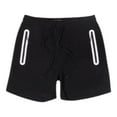 thumbnail image 1 of Brooklyn Cloth Men’s 5" Inseam Heat Seal Zip Pocket Shorts, Polyester, Black White, Small, 1 of 5