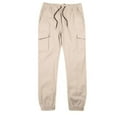thumbnail image 1 of Brooklyn Cloth Young Men’s Khaki Twill Cargo Pants – Jogger Style, Comfortable Everyday Workwear, 1 of 5