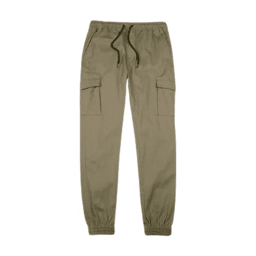 Brooklyn Cloth Cargo Pocket Twill Joggers Olive Color Comfortable Workwear Style for Young s Men