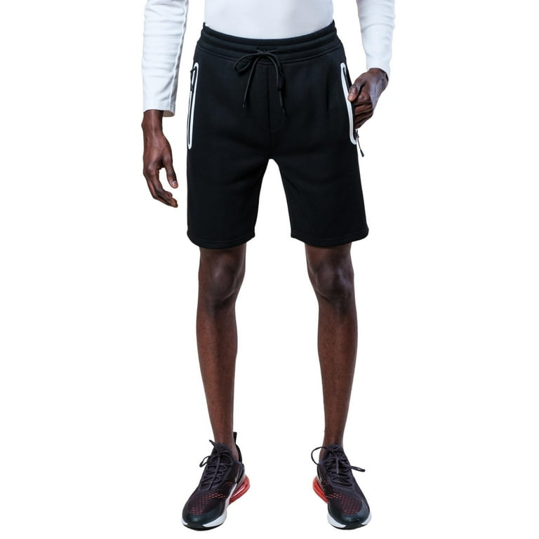 Brooklyn Cloth Men Heat Seal Zip Shorts Streetwear Style Polyester Fabric Black Small