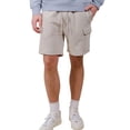 thumbnail image 1 of Brooklyn Cloth Men's Core Fleece Cargo Shorts, Lightweight, Adjustable Waist, Sand, Large, 1 of 5