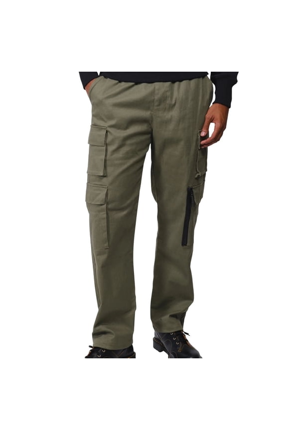 Men's Stretch Twill Utility Pants, Stylish & Comfortable, Olive, Small
