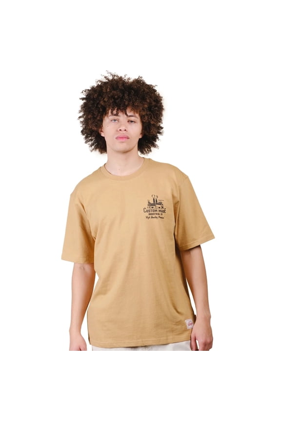 Men's Premium Heavyweight Industrial Tee, Workwear Graphic, Curry, Large