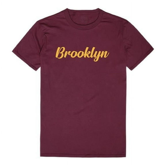 Brooklyn College Bulldogs Script T-Shirt, Maroon - Medium
