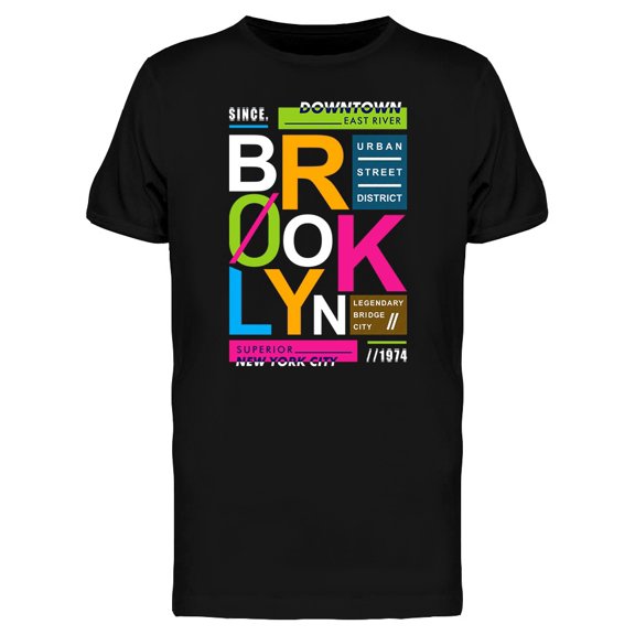 Brooklyn Colorful Typography T-Shirt Men -Image by Shutterstock, Male Large
