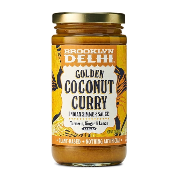 Brooklyn Delhi Golden Coconut Curry Indian Simmer Sauce, 12 Oz