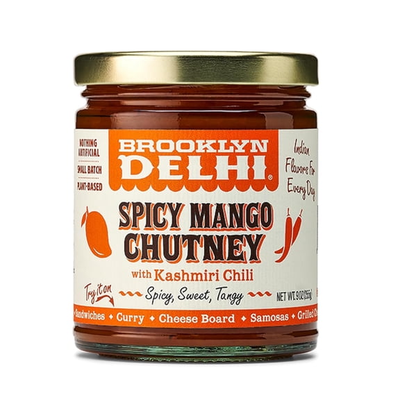 Brooklyn Delhi Spicy Mango Chutney, Sweet, Spicy, Tangy, 9 oz