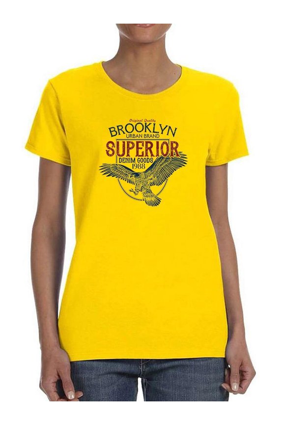 Brooklyn Denim Logo T-Shirt Women -Image by Shutterstock, Female Large