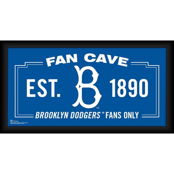 Brooklyn Dodgers Framed 10" x 20" Fan Cave Collage