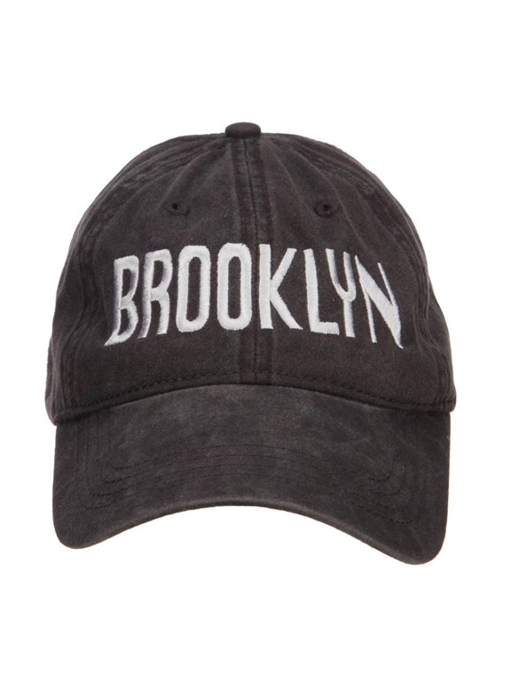 Brooklyn Embroidered Washed Cap - Black OSFM