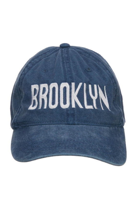 Brooklyn Embroidered Washed Cap - Navy OSFM