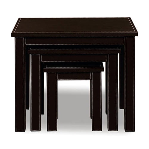 Brooklyn Faux Leather Nesting Tables, Set of 3