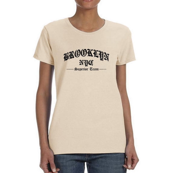 Brooklyn Gothic Style Banner T-Shirt Women -Image by Shutterstock, Female Medium