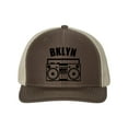 thumbnail image 1 of Brooklyn Hat, BKLYN, Boombox Hat, Retro Hat, Trucker Hat, Brooklyn Snapback, New York Hat, Adjustable Cap, Bklyn Hat, 90's Hat, Black Text, Brown/Khaki, 1 of 1
