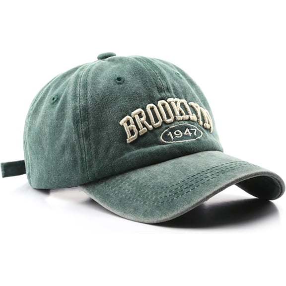 Brooklyn Hat Vintage Brooklyn 1947 Dad Hat Washed Cotton Unstructured Baseball Cap for Men & Women
