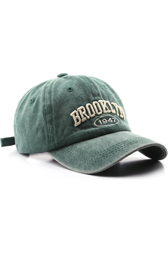 Brooklyn Hat Vintage Brooklyn 1947 Dad Hat Washed Cotton Unstructured Baseball Cap for Men & Women