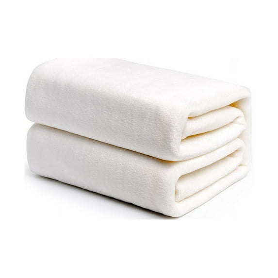 Brooklyn Jax Solid Plush Fleece Queen Blanket, White color