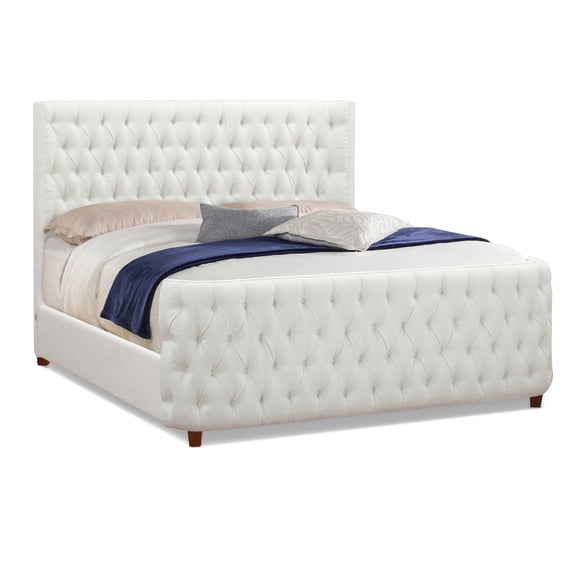 Brooklyn King Tufted Bed, Antique White