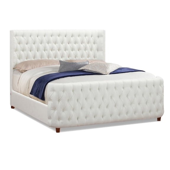 Brooklyn King Tufted Bed, Antique White