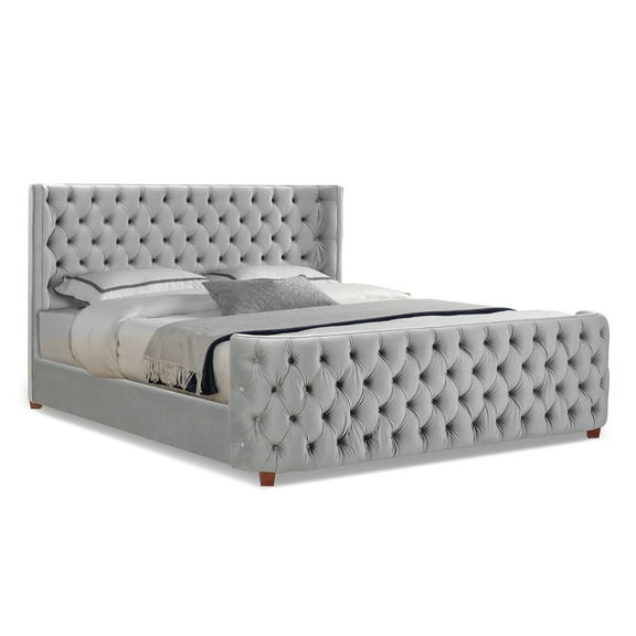 Brooklyn King Tufted Bed, Opal Grey
