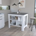 Brooklyn Kitchen Island with Three Concealed Shelves Multicolor
