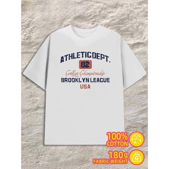 Greenink Brooklyn League Tee for men 180G 100% Cotton white Classic Unisex Shirt Graphic Tee tshirts Trendy Unisex Shirt Crewneck tshirts Basic Unisex Shirt Crewneck tshirts