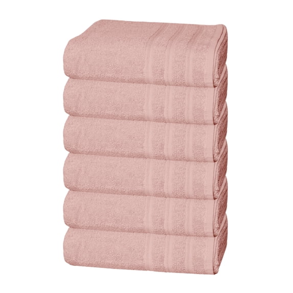 Brooklyn Linen Cotton Towels | Baby Pink, 22x44 Inches Pack of 6 | Towels for Salon, Gym, Bathroom