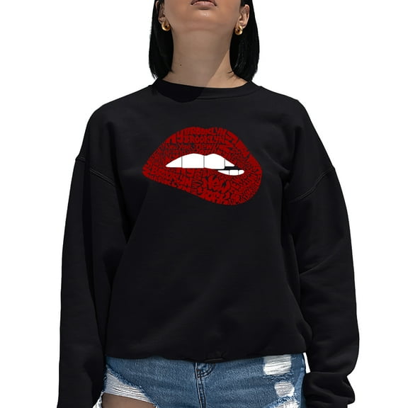Brooklyn Lips - Women's Word Art Crewneck Sweatshirt