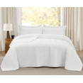 thumbnail image 1 of Brooklyn Loom Oversized Cotton Percale White Full/Queen 3 Piece Quilt Set, Solid Color Themed, Oeko-TEX Certified Confidence, 1 of 9