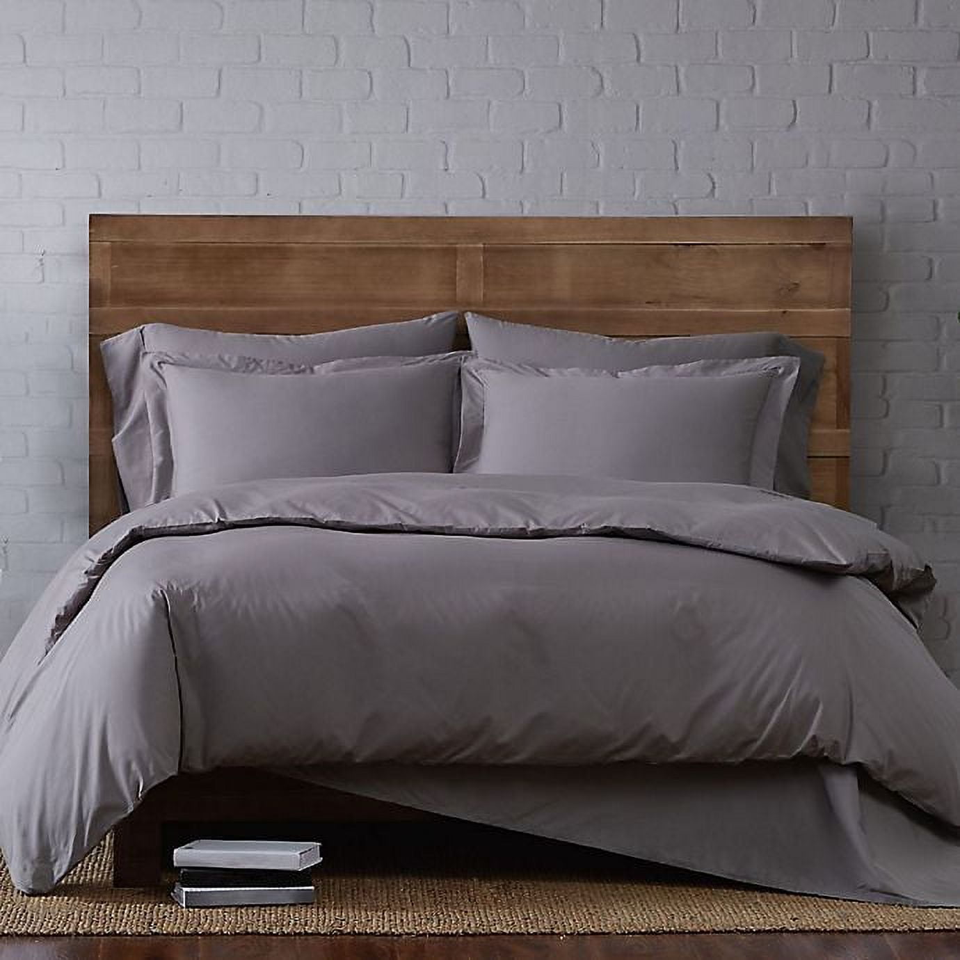 Gray Cotton Twin XL Duvet Cover Set with Pillow Sham