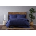 thumbnail image 1 of Brooklyn Loom Classic Cotton 200 Thread Count Solid 100% Cotton Percale 3-Piece King Duvet Set in Navy, Cotton , Adult, All Season, OEKO-TEX Certified, 1 of 10