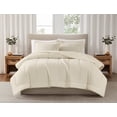 thumbnail image 1 of Brooklyn Loom Solid 100% Cotton Percale Chalk 3-Piece King Comforter Set, Solid Casual themed, Adult Bedding, OEKO-TEX Certified, 1 of 9
