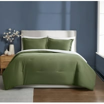 Brooklyn Loom Essential 100% Cotton Washed Softness 2-Piece Twin XL Comforter Set in Green, Solid Color, OEKO-TEX Certified