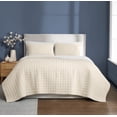 thumbnail image 1 of Brooklyn Loom Essential 100% Cotton Washed Softness 3-Piece Full/Queen Quilt Set in Natural, Solid Color, OEKO-TEX Certified, 1 of 10