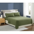 thumbnail image 1 of Brooklyn Loom Essential 100% Cotton Washed Softness 4-Piece Full Sheet Set in Green, Solid Color, OEKO-TEX Certified, 1 of 11