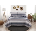 thumbnail image 1 of Brooklyn Loom Hudson Stripe Yarn Dye Blue Cotton 2-Piece Twin XL Quilt Set, stripe themed, for Men and Women, OEKO-TEX Certified Confidence, 1 of 8