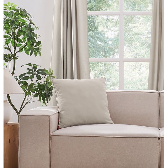Brooklyn Loom Matte Cotton Velvet 20x20 Pillow in Grey, 20 x 20, Cotton , Adult, All Season, OEKO-TEX Certified