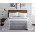 thumbnail image 1 of Brooklyn Loom Niari Yarn Dye Stripe Grey Cotton 3-Piece Full/Queen Quilt Set, stripe themed, for Men and Women, OEKO-TEX Certified Confidence, 1 of 9